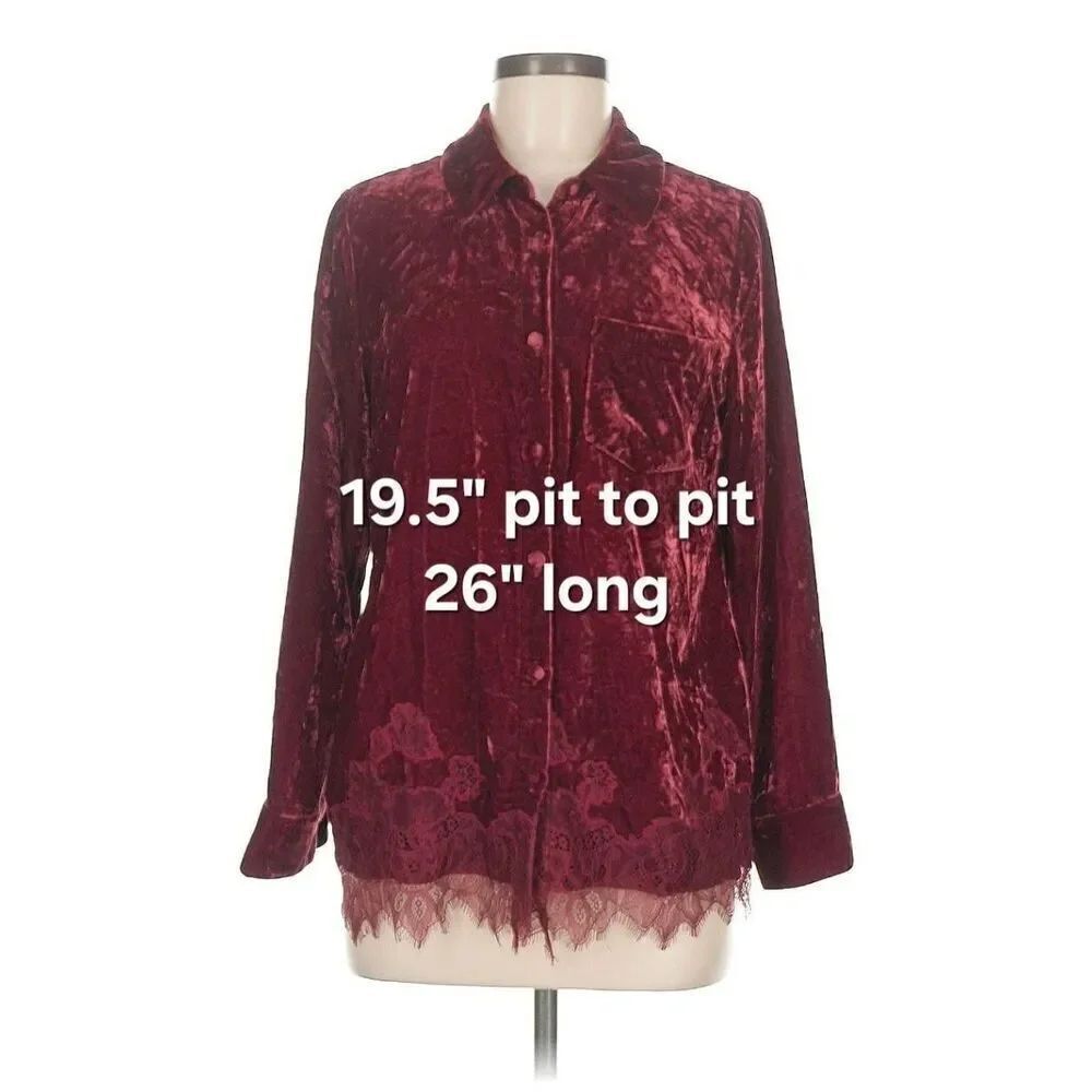 Soft Surroundings Eden Dark Academia Holiday Velvet Top Sz. PM - Picture 3 of 7
